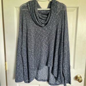 14th & Union Lightweight Blue Cowl-neck Sweater